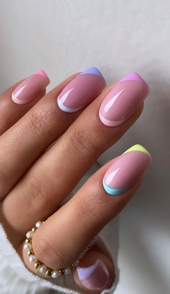 Cute Spring Nails That Will Never Go Out Of Style : Different pastel