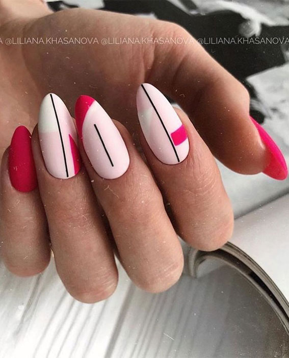 Summer Nail Designs You'll Probably Want To Wear : Deep Pink & Soft Pink  Nail Art Design