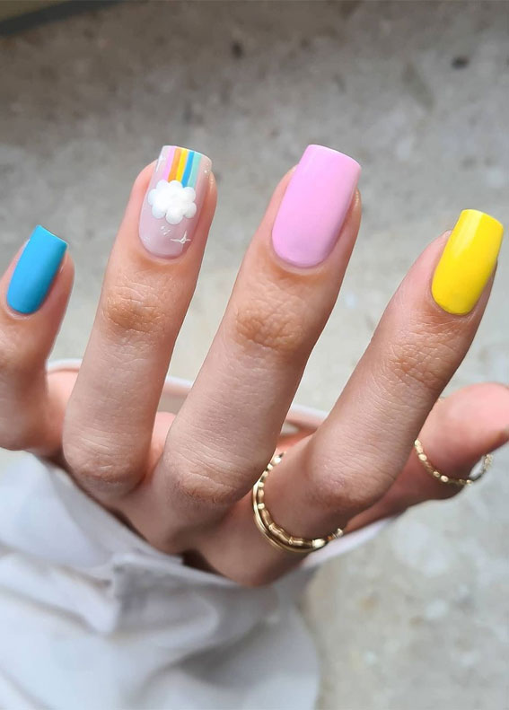 Muted Rainbow Nails : r/RedditLaqueristas