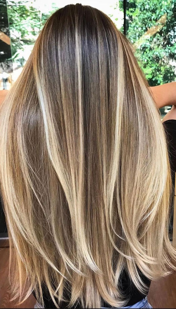 63 Charming hair colour ideas & hairstyles : Ombre Brown to blonde & Blonde  highlights
