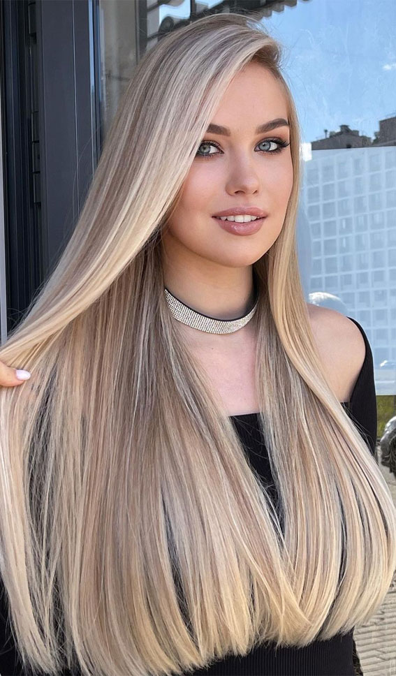 Image of Blonde long hairstyles color ideas