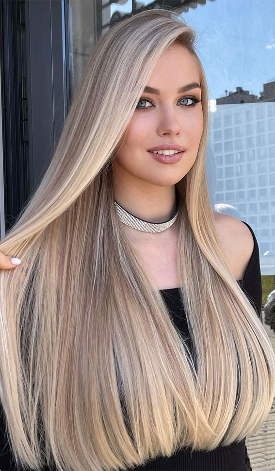 63 Charming hair colour ideas & hairstyles : Multi shades of blonde long hair