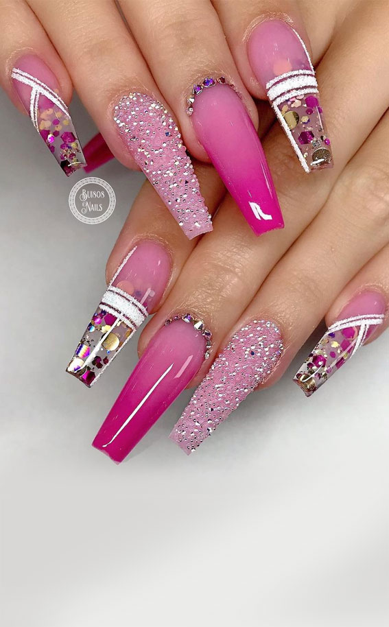 Nail Designs to Celebrate the Season Pink Coffin Summer Nails