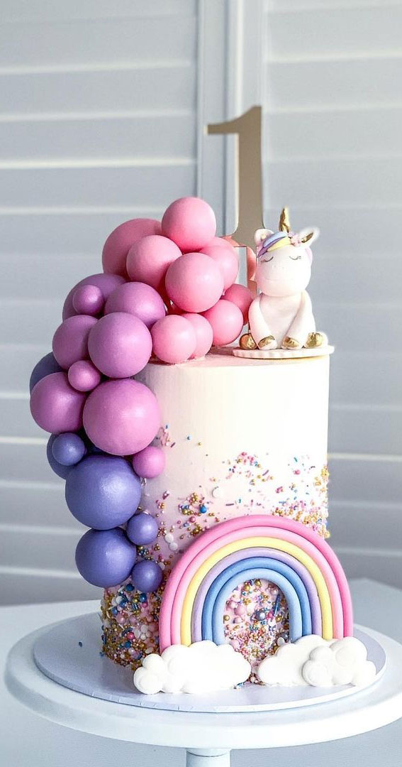 Cute Unicorn Cake Designs : The spheres, Unicorn & Rainbow