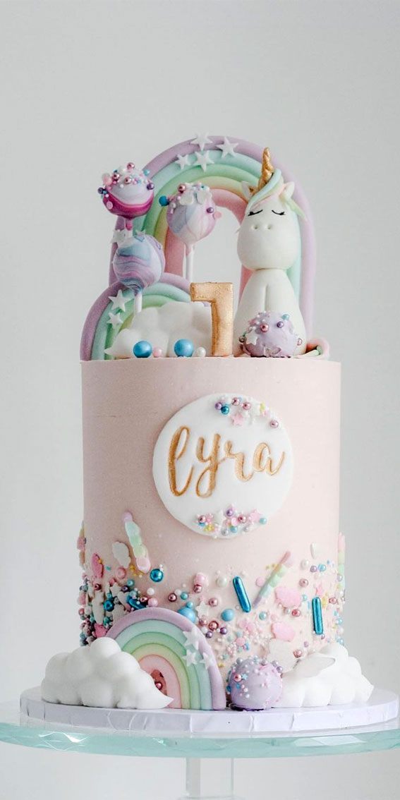 Cute Unicorn Cake Designs : Sprinkles, unicorn and rainbows