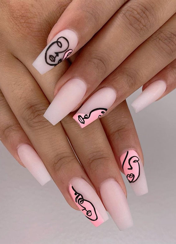 Creative & Pretty Nail Trends 2021 : Abstract Face Nails | Picasso nails,  Minimal nails art, Subtle nails