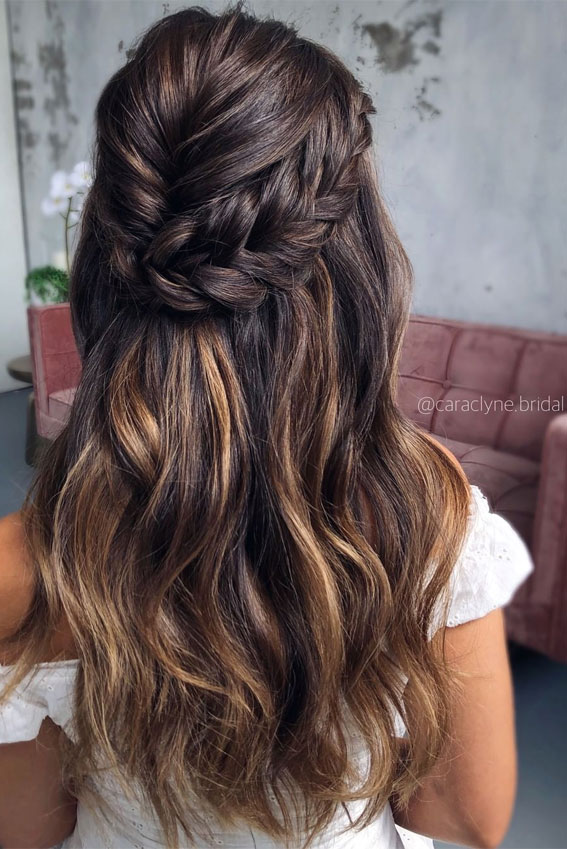 Half Up Half Down Hairstyles For Any Occasion : Inverted & Chunky braid half up