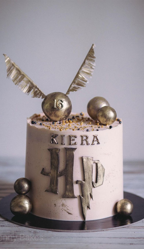 Harry Potter Cake Design Ideas : Soft Pink and Metal HP