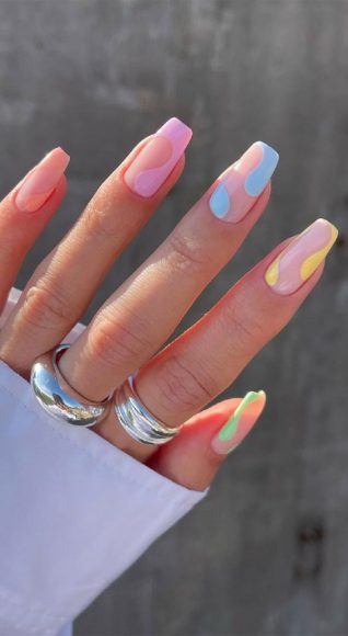 Summer nail art ideas to rock in 2021 : 90s Inspired Nail Art Design