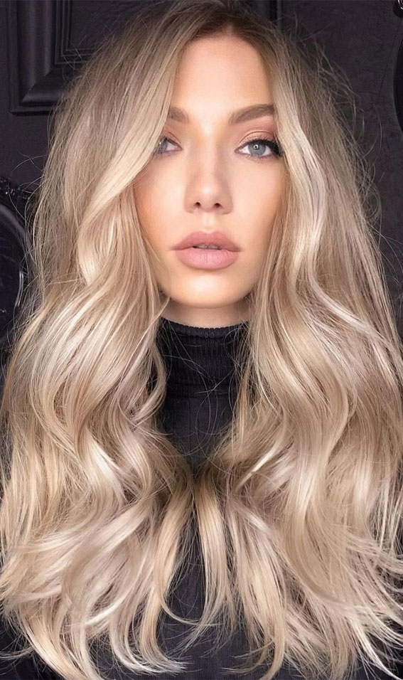 Cute Summer Hair Color Ideas 2021 : Glossy Creamy Blonde with Subtle Rose  gold