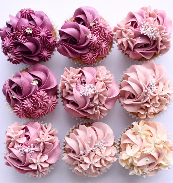 35+ Cute Buttercream Cupcake Decorating Ideas : Pink & Red Ombre ...