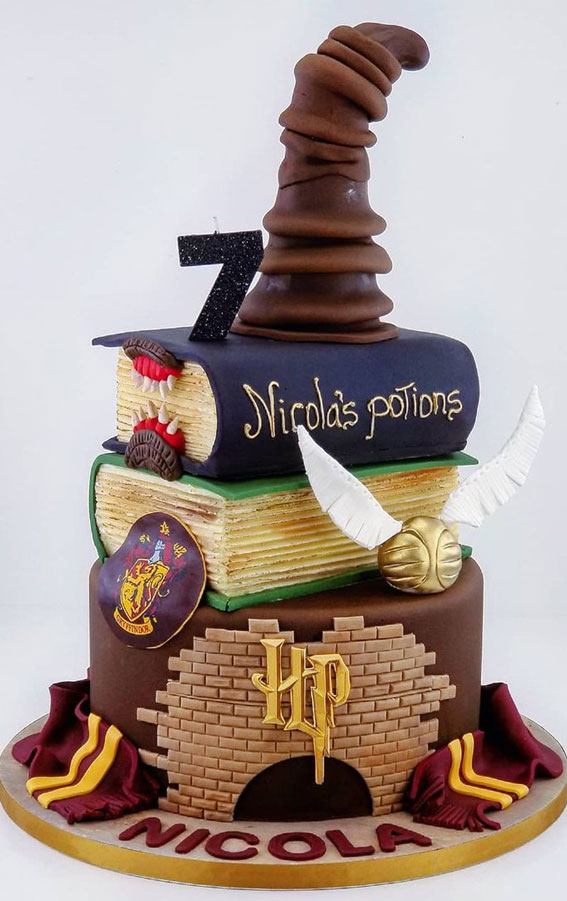 harry potter cake with golden snitch, harry potter cake, harry potter cake designs, harry potter birthday cake, harry potter themed cake, birthday cake ideas 