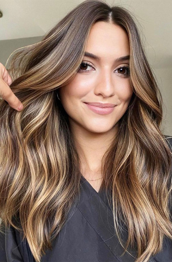 35 Ways To Upgrade Brunette Hair Blended Caramel To Honey Blonde 