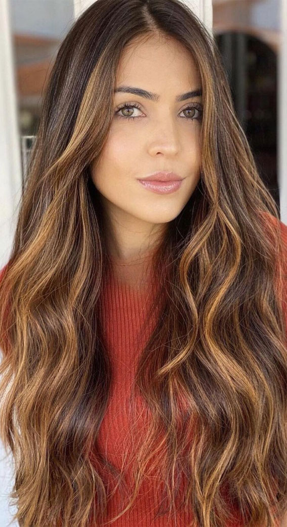 35 Ways to Upgrade Brunette Hair : Medium Brown with Copper Highlights