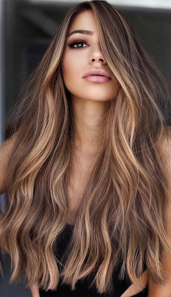 35 Ways to Upgrade Brunette Hair : Brown with Natural Blonde Highlights