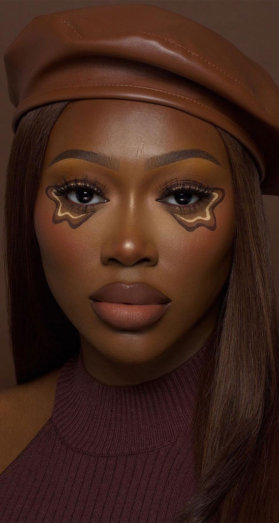 35 Cool Makeup Looks That'll Blow Your Mind : Brown Graphic Line Eye Makeup