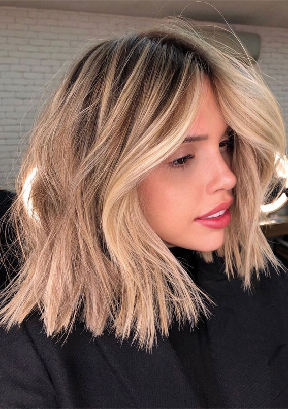 25 Dirty Blonde Hair Ideas For Every Skin Tone : Butter Blonde with Shadow Roots