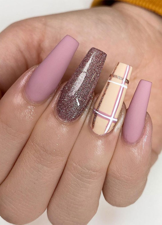 30 Cute Fall 2021 Nail Trends to Inspire You : Pineapple Nail Art on Mix  and Match Nude Color