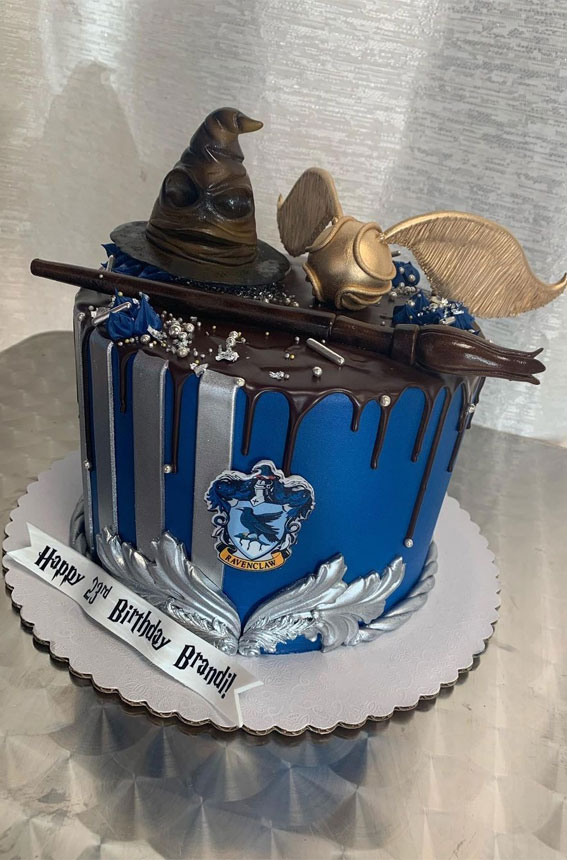 30+ Cute Harry Potter Cake Designs : Ravenclaw & Golden Snitch Cake