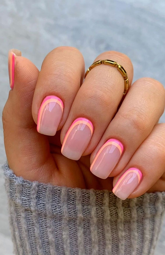 cuticle cuff nail art, short summer nails, short summer nails 2021, summer nails 2021 acrylic, summer gel nails, summer nail art designs, summer nail trends, bright summer nails