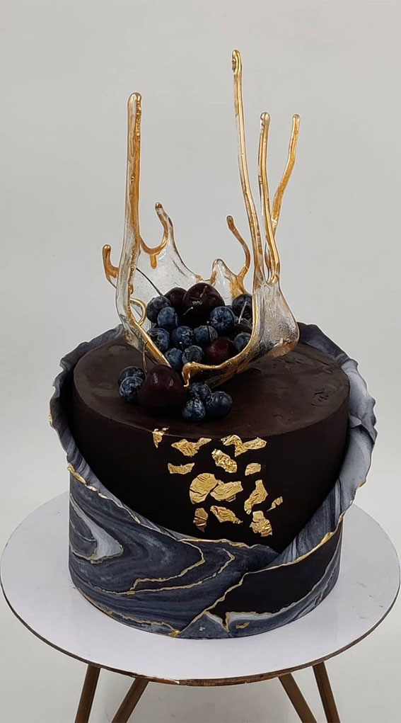 black birthday cake, marble birthday cake, birthday cake designs 2021