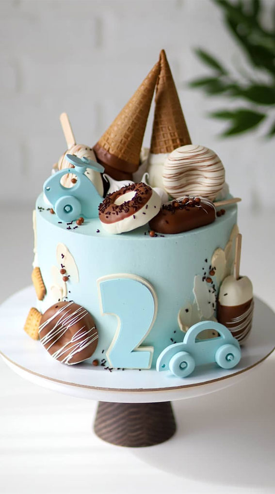 baby blue birthday cake, birthday cake for 2nd birthday, 2nd birthday cake for boy, 2nd birthday cake