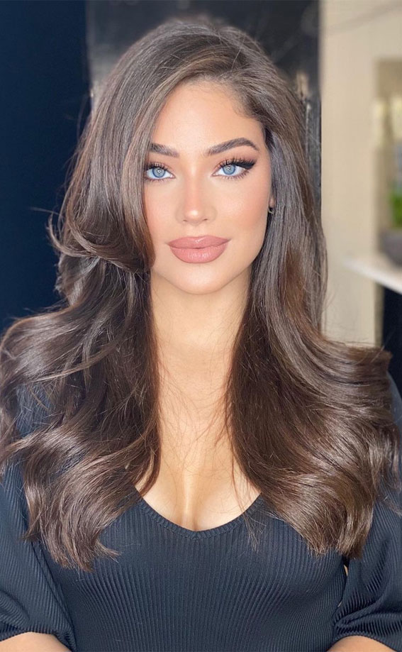 chocolate brown hair , milky brown hair, dark brown hair, brown hair color ideas, brown hair with blonde highlights, chocolate brown balayage, dark brown hair, brown hair color ideas, chocolate brown hair with blonde highlights, dark chocolate brown hair, brown hair color ideas 2021