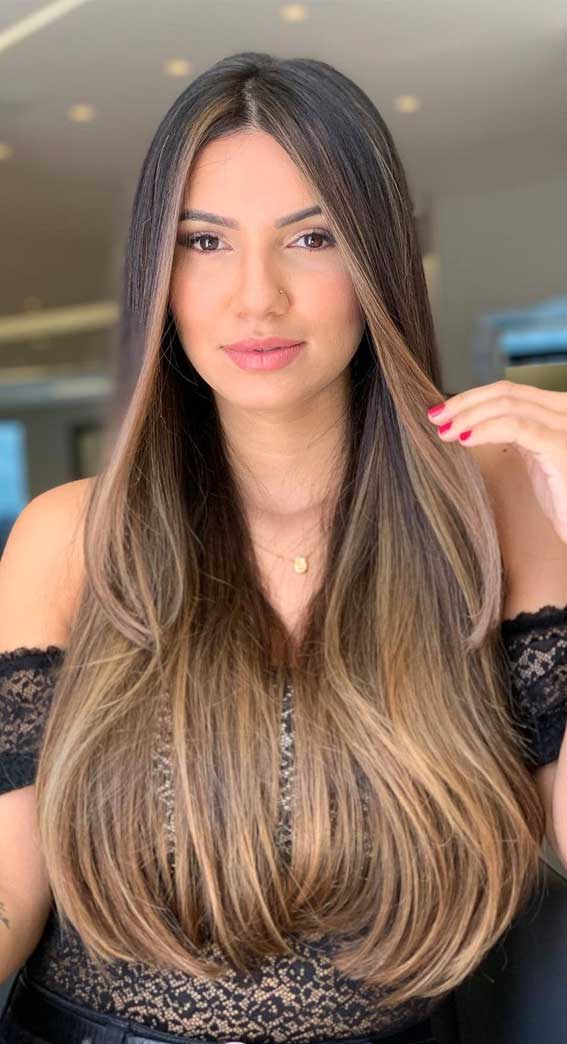 lightened brunette, cappuccino hair color, fall hair color trends 2021, dark chocolate hair color, hair colors 2021, autumn hair colors 2021, best fall hair color ideas