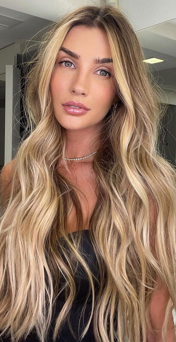 40 Pretty Hair Styles with Highlights and Lowlights : Blonde with Cinnamon  Brown