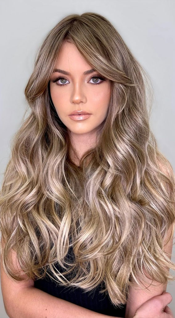 40 Pretty Hair Styles with Highlights and Lowlights : White Sand Blonde  with Ashey Beige