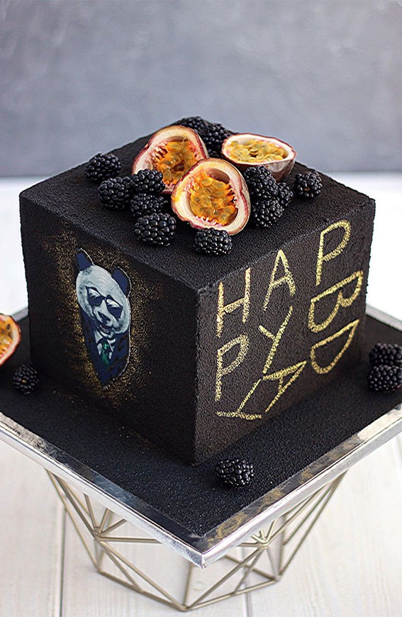 square black birthday cake, birthday cake black, birthday cake for male adult