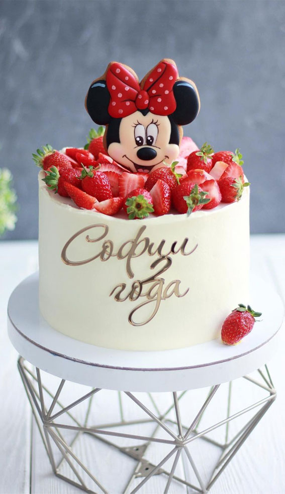 minnie mouse birthday cake, simple birthday cake, minnie mouse simple birthday cake