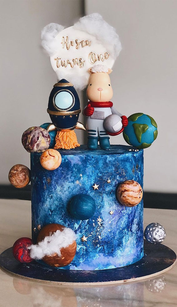 I had the pleasure of making a space themed cake for a friend. I'm so proud  of how it turned out and how much my decorating skills have improved over  the last