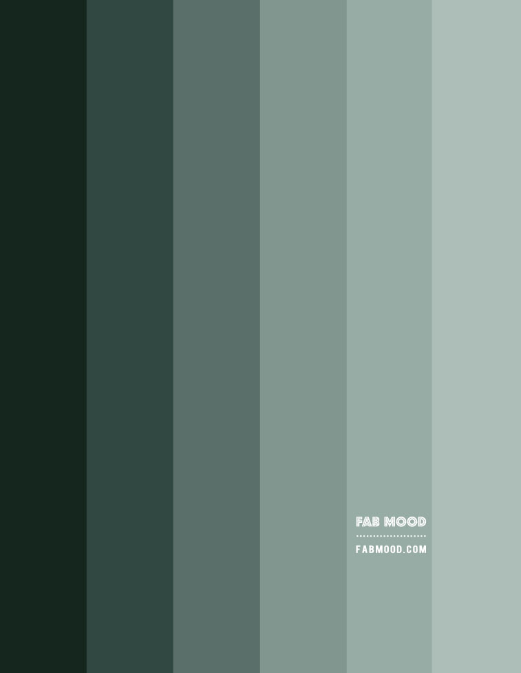 shades of pine green, pine green color, shades of cool green, pine green ombre