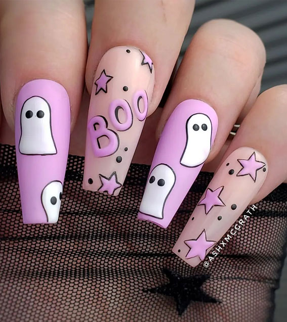 pink halloween nails , halloween nails, halloween nails, halloween nail art, halloween nails 2021
