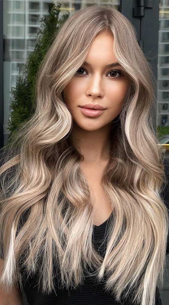 50 Trendy Hair Colors To Wear in Winter : Mousy Bronze Long Hair