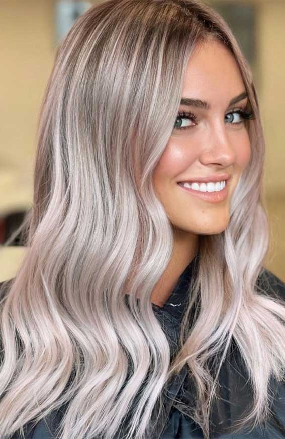 Wavy Half-up Hair(Platinum Blonde)