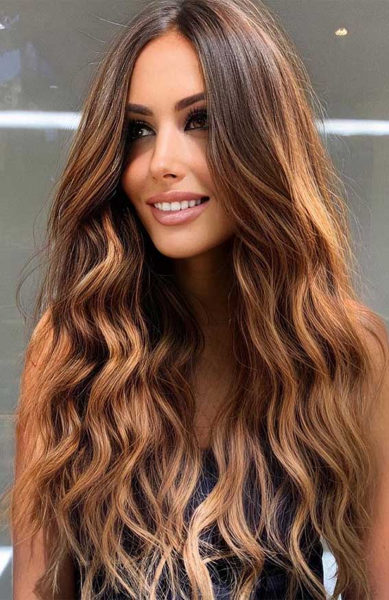 caramel brown hair color, winter hair colors, winter hair trends 2021, platinum blonde hair color, winter hair colors for brunettes, dark winter hair colors, brown hair with highlights