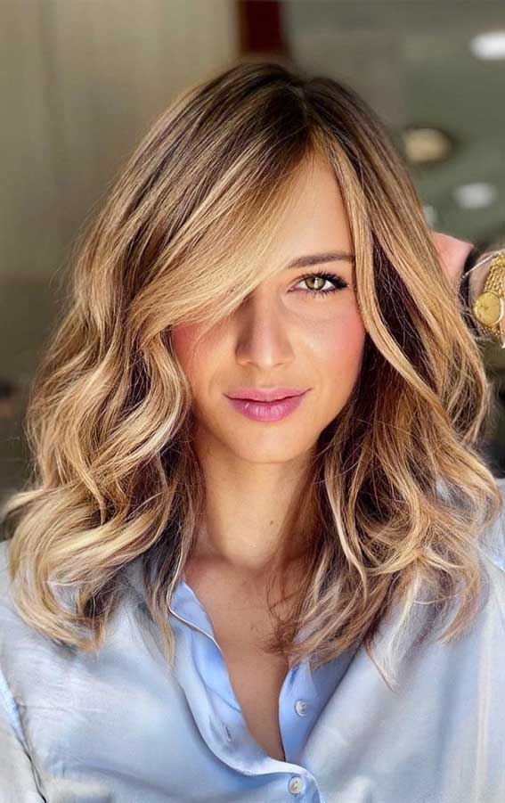 50 Trendy Hair Colors To Wear in Winter : Mocha & Blonde French Balayage
