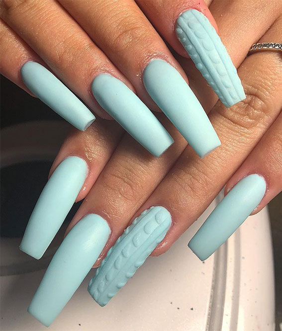 baby blue sweater nails, winter nails design, winter nails colours, winter nails coffin, nail trends winter 2021, winter nails 2021, winter nails 2021 coffin, winter nails acrylic