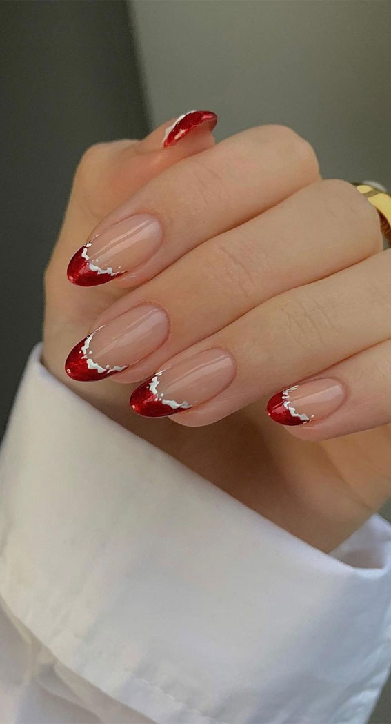 Christmas french nails