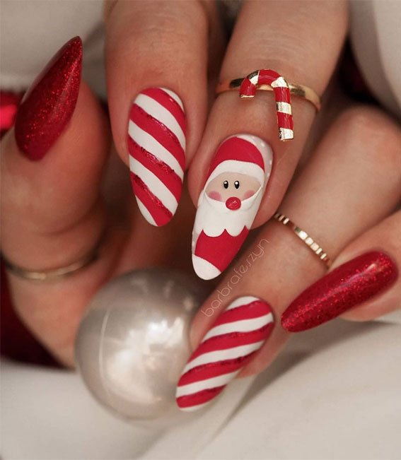 santa nails, santa claus christmas nails, christmas nails 2021, christmas nail designs 2021, holiday nails 2021, festive christmas nails, festive nails 2021, christmas nails acrylic