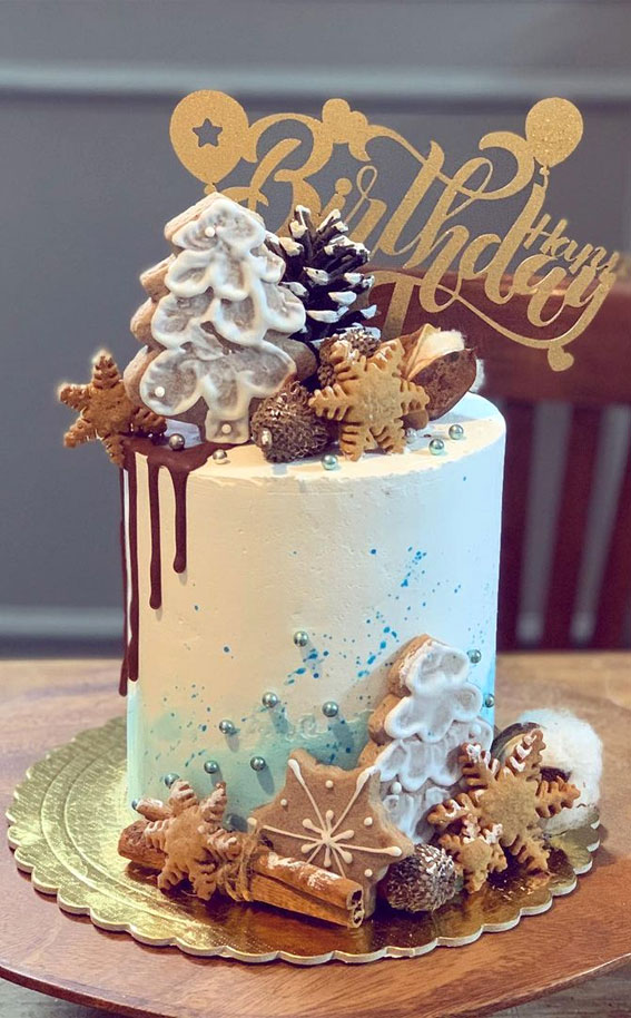 25 Winter Cakes For Your Holiday Festive : Winter Birthday Cake