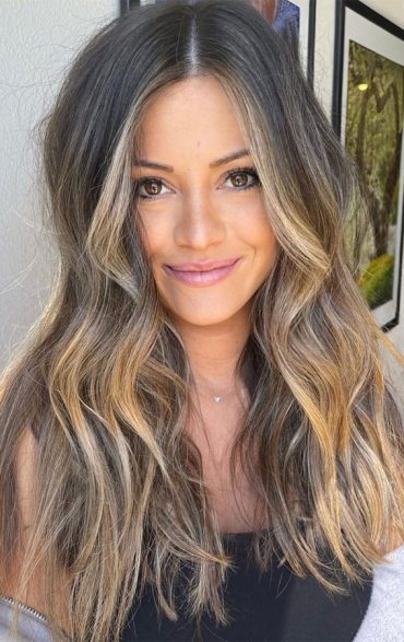 The 45 Prettiest Hair Colours For Winter : Brunette with cute honey ...