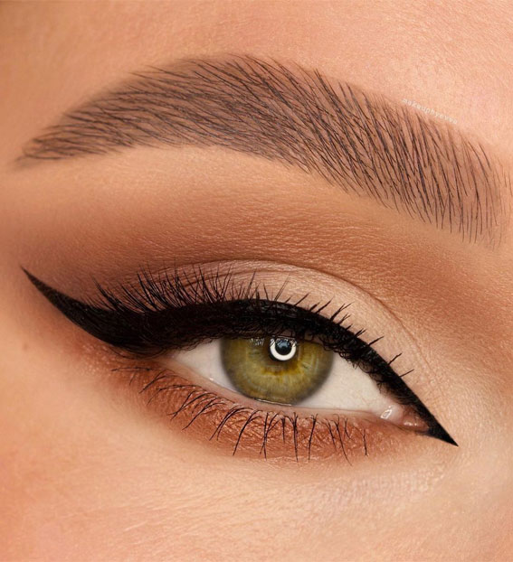 29 Winter Makeup Trends Freshen Up Your Look This Winter : Soft Brown Eye Makeup & Winged Liner