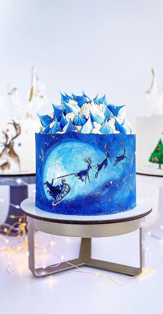 22 Scrumptious Festive Cakes for Celebrating the Holidays : Santa’s Coming Art Cake