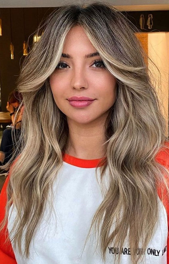 50 Flattering Blonde Highlights Ideas For 2022 : Blonde Highlights Curtain Bangs