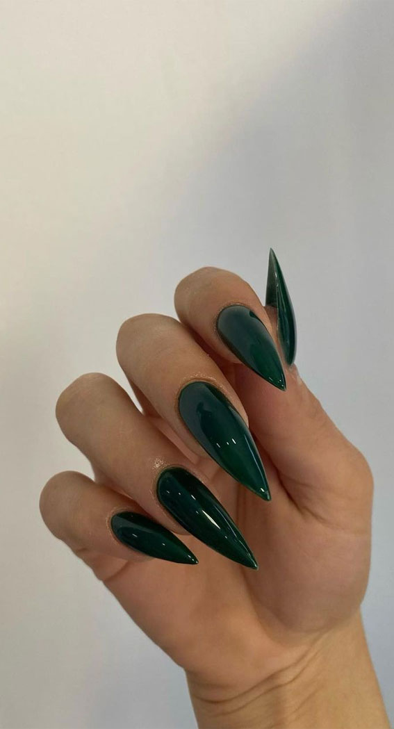 neon green stiletto nails