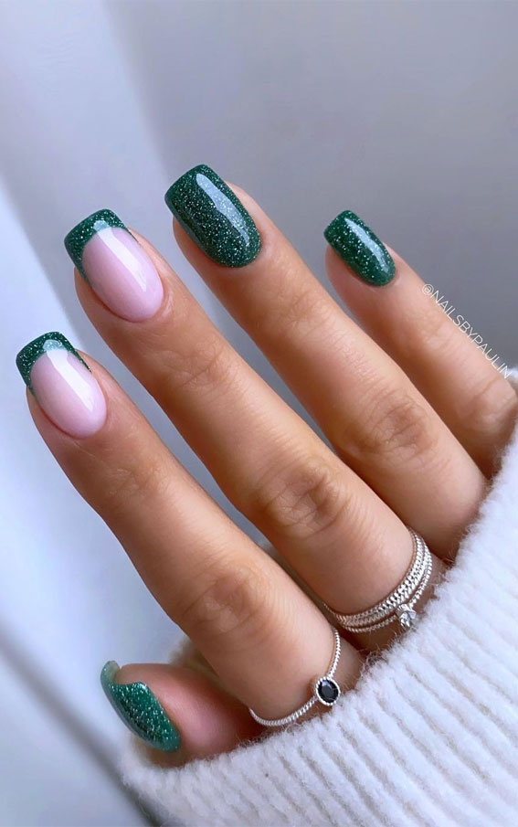forest green french tips, sage green french tips, dark green french tips, green french tip coffin nails, green french tip acrylic nails, lime green french tip nails, neon green french tips, emerald green french tips