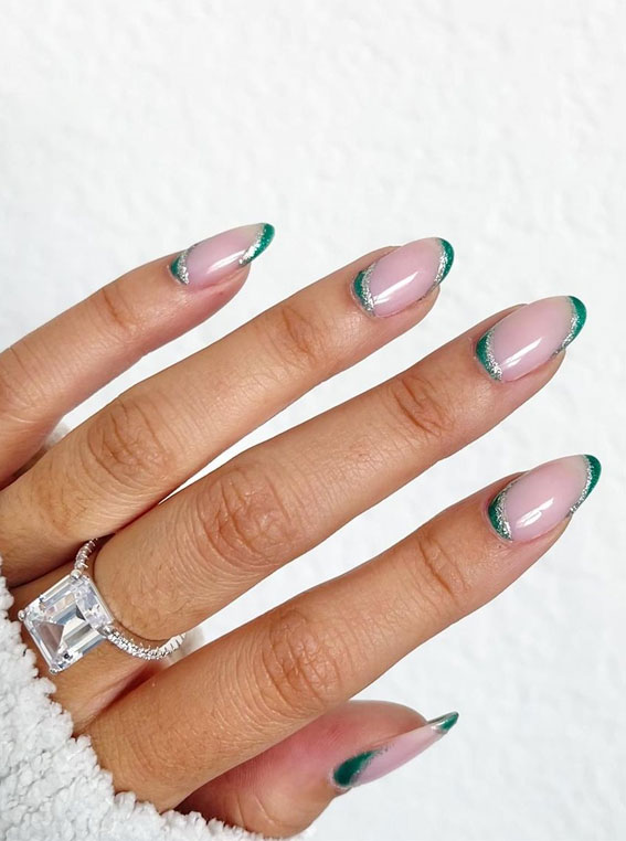 40+ Trendy Ways To Wear Green Nail Designs : Sparkle Nails